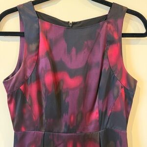 Theory 100% Silk Sleeveless Midi Dress in Deep Purple and Wine Size 2